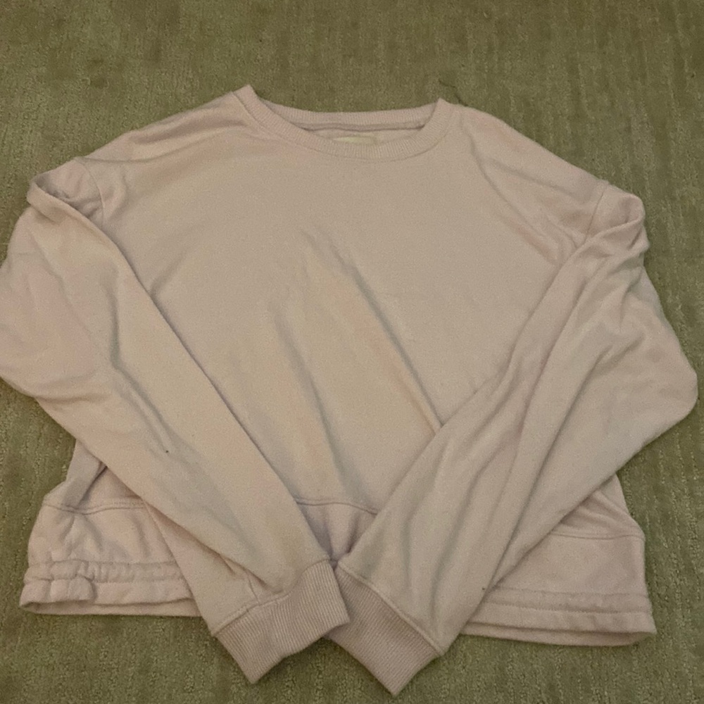 american eagle cropped purple crewneck